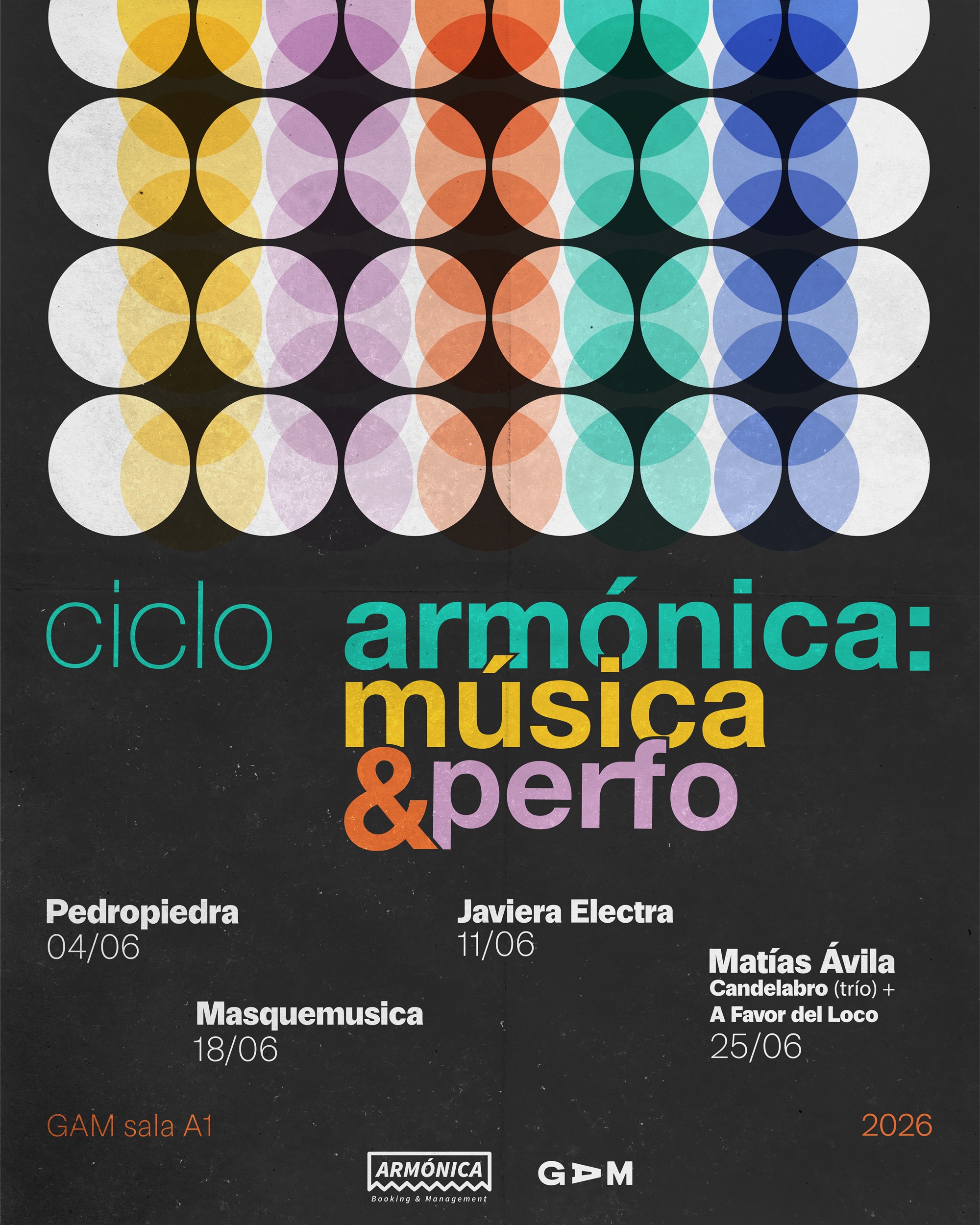 Con Pedropiedra, Javiera Electra y más: Ciclo Armónica se tomará el GAM